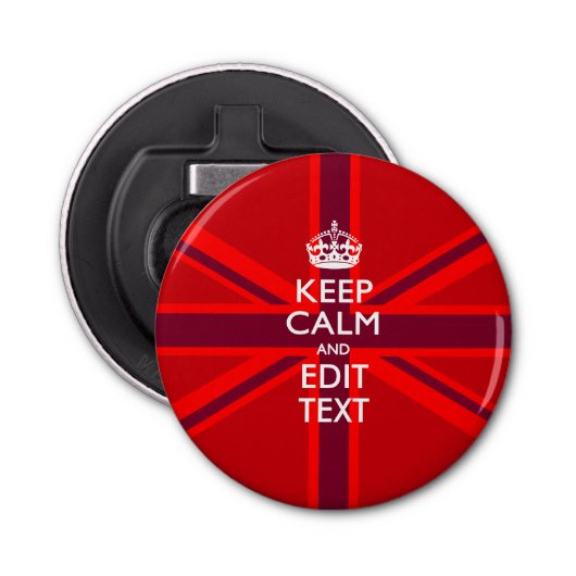 De gepersonaliseerde KEEP CALM en geeft Kleurrijke Button Flesopener (Voorkant)