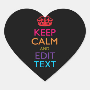 De gepersonaliseerde KEEP CALM en geeft Multicolor Hart Sticker