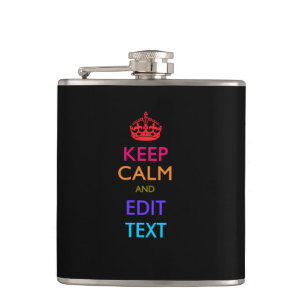 De gepersonaliseerde KEEP CALM en geeft Multicolor Heupfles