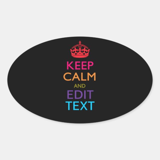 De gepersonaliseerde KEEP CALM en geeft Multicolor Ovale Sticker (Voorkant)