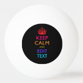 De gepersonaliseerde KEEP CALM en geeft Multicolor Pingpongbal (Achterkant)
