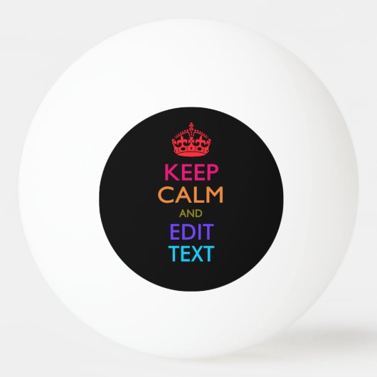 De gepersonaliseerde KEEP CALM en geeft Multicolor Pingpongbal (Voorkant)