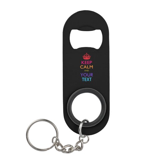 De gepersonaliseerde KEEP CALM en geeft Multicolor Sleutelhanger Flessenopener (Voorkant)