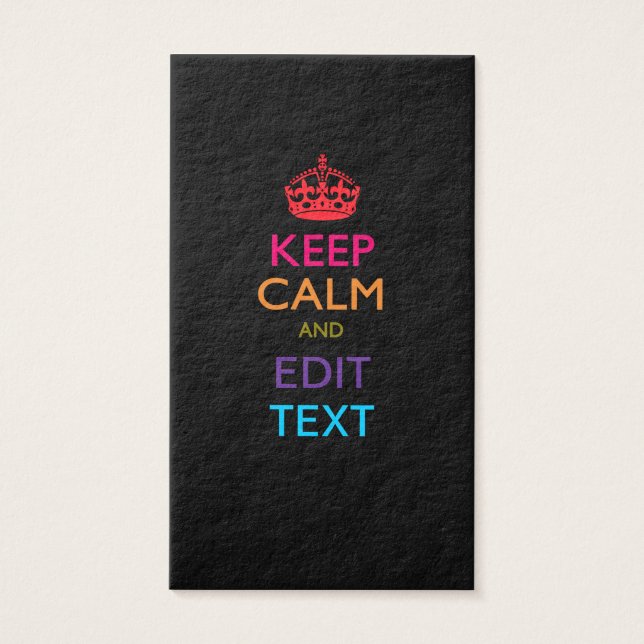De gepersonaliseerde KEEP CALM en geeft Multicolor Visitekaartjes (Voorkant)