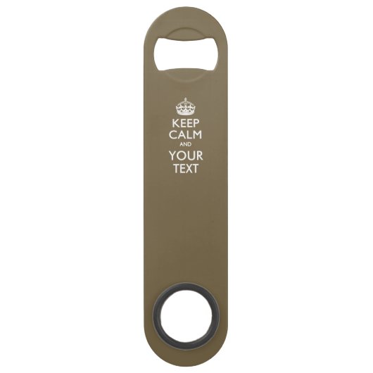 De gepersonaliseerde KEEP CALM en geeft Tekst op K Speed Flessenopener (Voorkant)