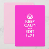 De gepersonaliseerde KEEP CALM en geeft Tekst op R (Voorkant / Achterkant)