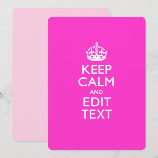 De gepersonaliseerde KEEP CALM en geeft Tekst op R (Voorkant / Achterkant)