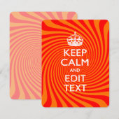 De gepersonaliseerde KEEP CALM en hebben de Oranje (Voorkant / Achterkant)
