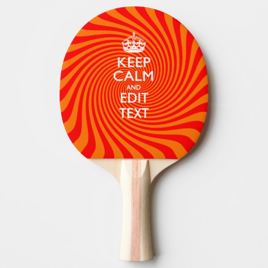 De gepersonaliseerde KEEP CALM en hebben de Oranje Tafeltennisbatje (Voorkant)