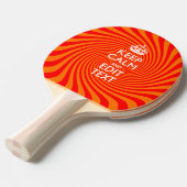 De gepersonaliseerde KEEP CALM en hebben de Oranje Tafeltennisbatje (Voorkant Gekanteld)