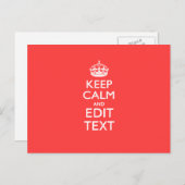 De gepersonaliseerde KEEP CALM en hebben jouw teks Briefkaart (Voorkant / Achterkant)