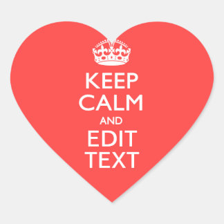 De gepersonaliseerde KEEP CALM en hebben jouw teks Hart Sticker