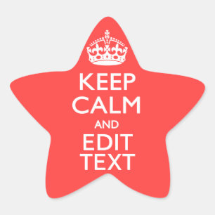 De gepersonaliseerde KEEP CALM en hebben jouw teks Ster Sticker