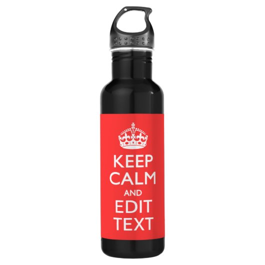 De gepersonaliseerde KEEP CALM en hebben jouw teks Waterfles (Voorkant)