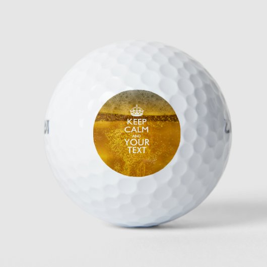 De gepersonaliseerde KEEP CALM en Uw Creatieve Tek Golfballen (Voorkant)