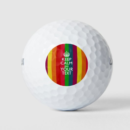 De gepersonaliseerde KEEP CALM en Uw Creatieve Tek Golfballen (Voorkant)