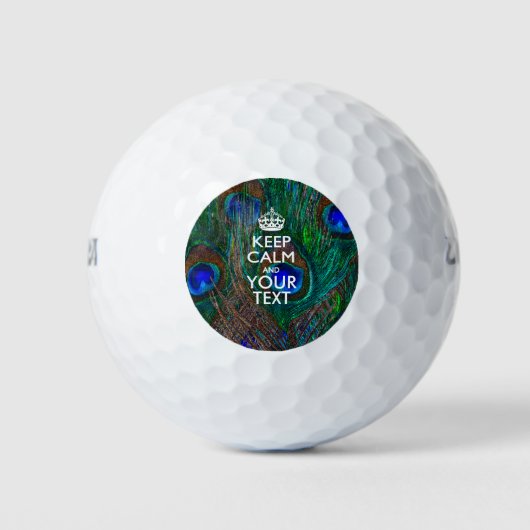 De gepersonaliseerde KEEP CALM en Uw Creatieve Tek Golfballen (Voorkant)