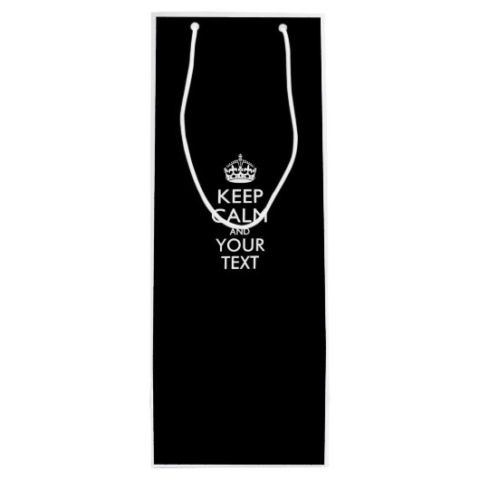 De gepersonaliseerde KEEP CALM en Uw Creatieve Tek Wijn Cadeautas (Achterkant)