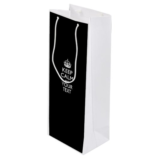 De gepersonaliseerde KEEP CALM en Uw Creatieve Tek Wijn Cadeautas (Voorkant Gekanteld)