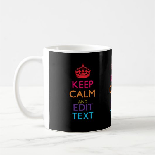 De gepersonaliseerde KEEP CALM heeft Jouw tekst Mu Koffiemok (Links)