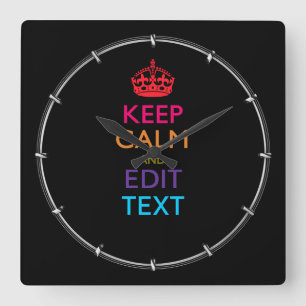 De gepersonaliseerde KEEP CALM heeft Jouw tekst Mu Vierkante Klok