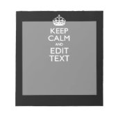 De gepersonaliseerde KEEP CALM heeft Jouw tekst op Notitieblok (Voorkant)