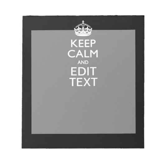 De gepersonaliseerde KEEP CALM heeft Jouw tekst op Notitieblok (Voorkant)