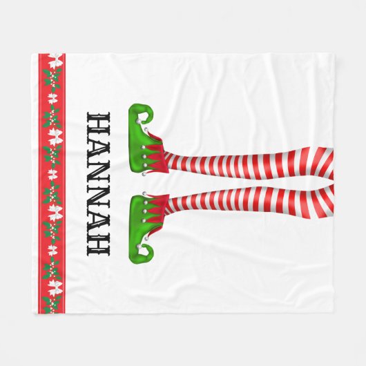De gepersonaliseerde kerstdeken van Elf Leg Child Fleece Deken (Voorkant (Horizontaal))