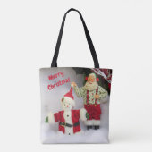 De gepersonaliseerde Kerstman bouwt een Snowman Ca Tote Bag (Achterkant)