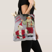 De gepersonaliseerde Kerstman bouwt een Snowman Ca Tote Bag (Dichtbij)