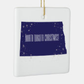 De gepersonaliseerde Kerstmis van North Dakota Keramisch Ornament (Rechts)