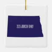 De gepersonaliseerde Kerstmis van North Dakota Keramisch Ornament (Achterkant)