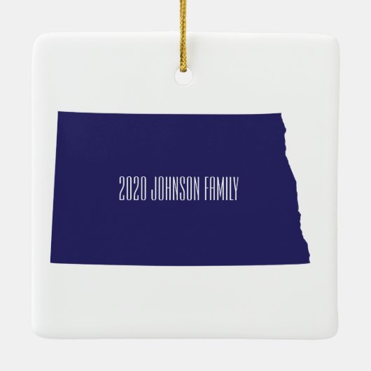 De gepersonaliseerde Kerstmis van North Dakota Keramisch Ornament (Achterkant)