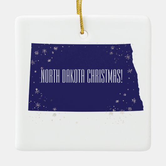 De gepersonaliseerde Kerstmis van North Dakota Keramisch Ornament (Voorkant)