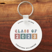 De gepersonaliseerde Klasse van de Retro van het A Sleutelhanger (Voorkant)