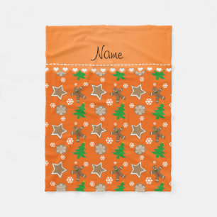 De gepersonaliseerde koekjes van naam oranje fleece deken