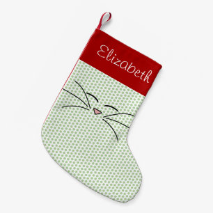 De Gepersonaliseerde Kous van het kat Gezicht Kleine Kerstsok