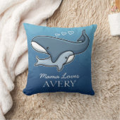 De gepersonaliseerde Kute Baby Whale van de Mam, v Kussen (Deken)