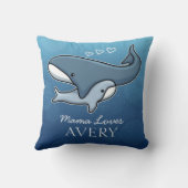 De gepersonaliseerde Kute Baby Whale van de Mam, v Kussen (Achterkant)