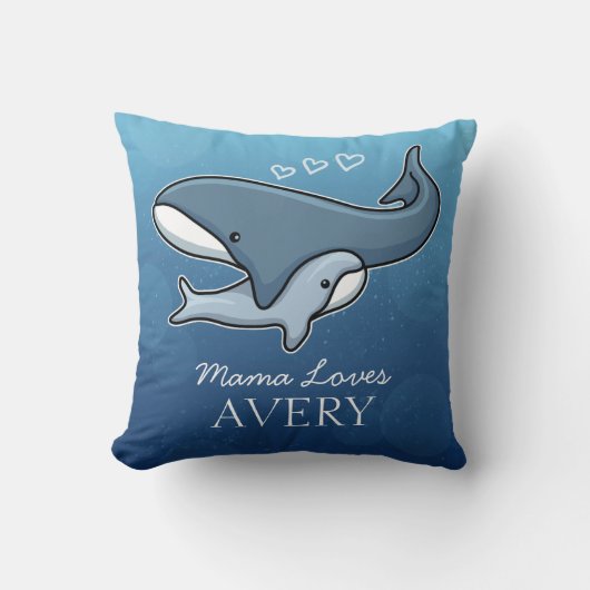 De gepersonaliseerde Kute Baby Whale van de Mam, v Kussen (Voorkant)