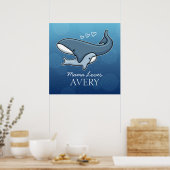 De gepersonaliseerde Kute Baby Whale van de Mam, v Poster (Keuken)