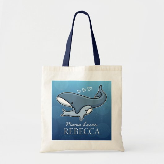 De gepersonaliseerde Kute Baby Whale van de Mam, v Tote Bag (Voorkant)