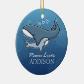 De gepersonaliseerde Leuke Walvis van het Baby van Keramisch Ornament (Rechts)