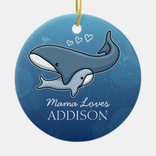 De gepersonaliseerde Leuke Walvis van het Baby van Keramisch Ornament