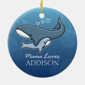 De gepersonaliseerde Leuke Walvis van het Baby van Keramisch Ornament (Achterkant)