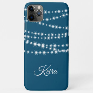 De gepersonaliseerde Lichten van het Koord op blau Case-Mate iPhone Case