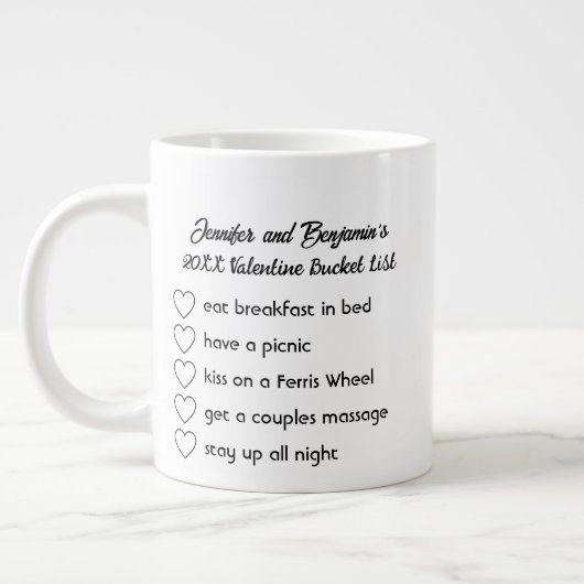 De gepersonaliseerde Lijst van de Emmer van de Val Grote Koffiekop (Links)