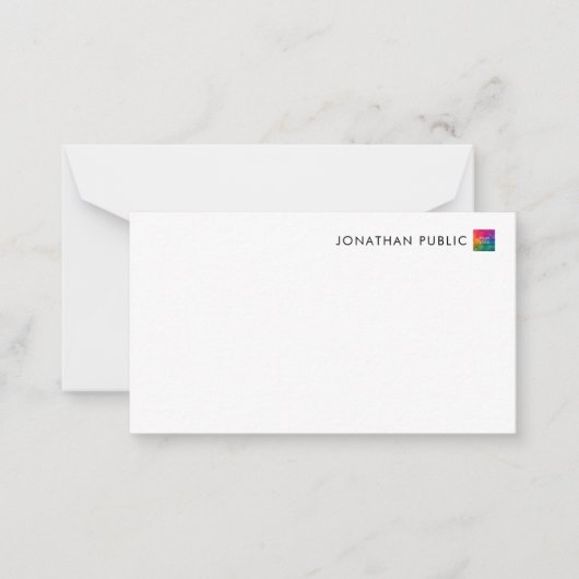 De gepersonaliseerde Logo van het Bedrijf van de J Notitiekaartje (Voorkant)