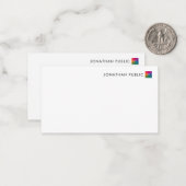 De gepersonaliseerde Logo van het Bedrijf van de J Notitiekaartje (Voorkant / Achterkant in situ)