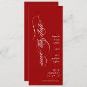 De gepersonaliseerde Moderne Sparen de Datum Rood Save The Date (Voorkant / Achterkant)